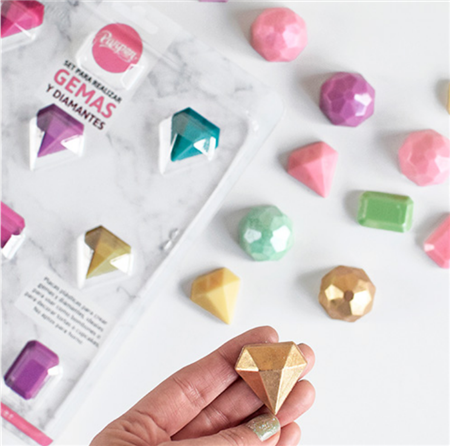 Molde para chocolates. Gemas y diamantes (2 placas)